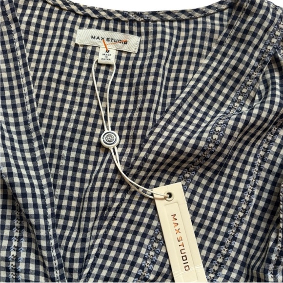 NWT // Max Studio // Yarndye Tie Front // Ruffle Sleeve Blouse - Picture 8 of 8